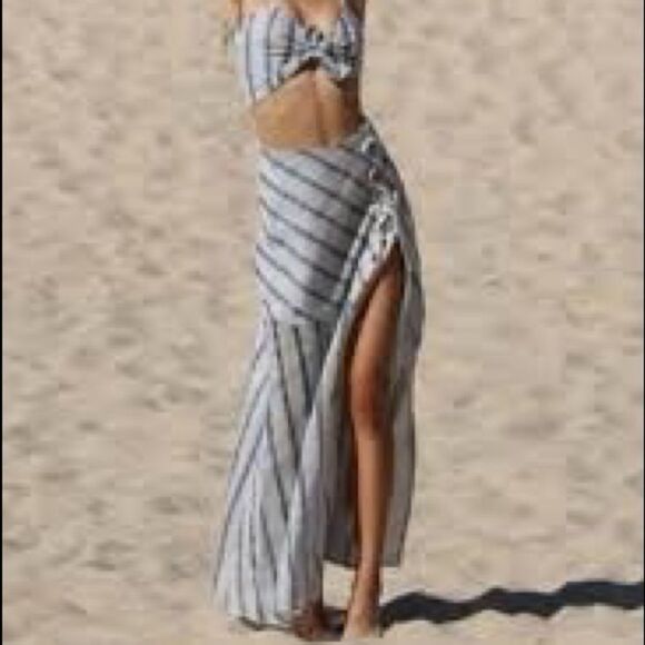 Dresses & Skirts - Beachy Striped Skirt with Rope Details
